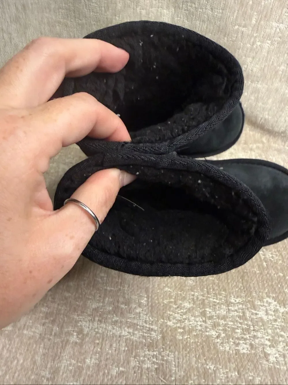 Koolaburra by UGG Kids Ankle Pull On Suede Faux Fur Snow Boot Black Size 8
